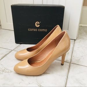 Corso Como DEL Beige Patent Leather Women’s Pumps